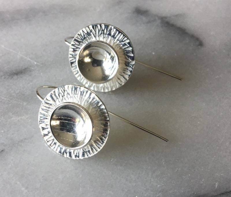 upturned half dome earrings upturned half dome earrings